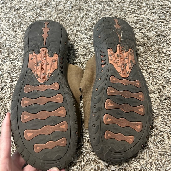 Woman's SKETCHERS Brown Adjustable Double Strap Slide Sandals Size 9. - Picture 4 of 10